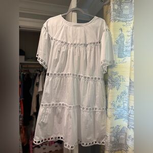Tyler Boe White Eyelet Tiered Dress